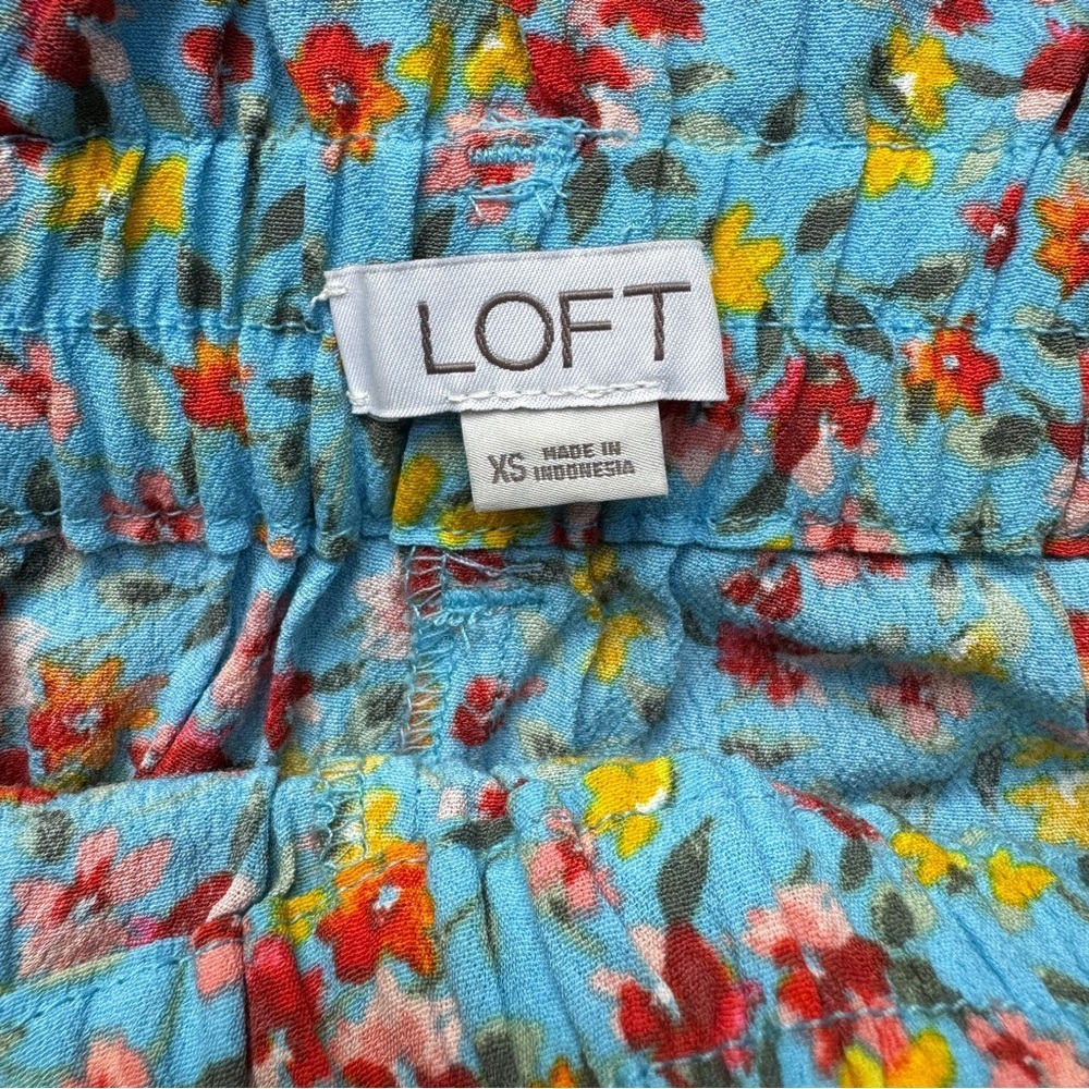 LOFT High Waist Floral Women's Shorts - Blue and Red - Size Extra Small XS - Picture 8 of 12